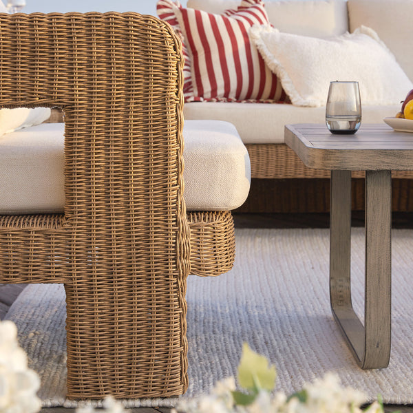 Stanford Round Wicker Outdoor 5 - Seater Sofa Set, Natural - daals