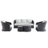 Positano Wide Rope Sofa Set with Nesting Coffee Tables, Grey - daals