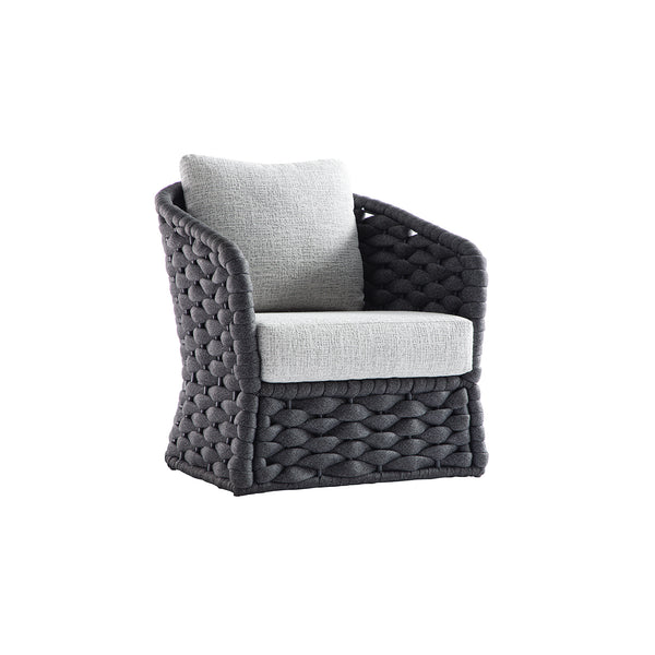 Positano Wide Rope Sofa Set with Nesting Coffee Tables, Grey - daals