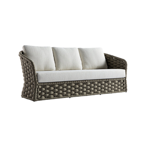 Positano Wide Rope Sofa Set with Nesting Coffee Tables, Taupe - daals