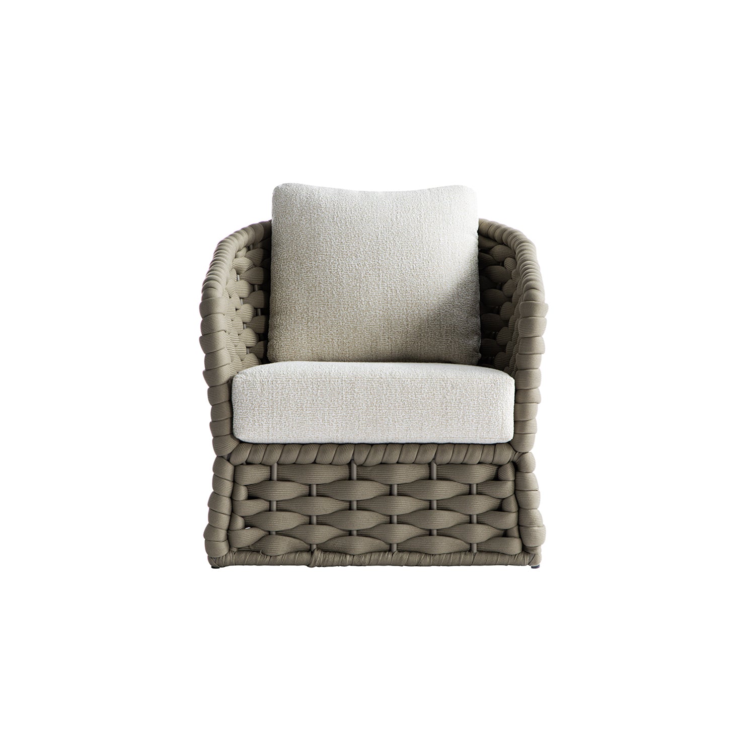 Positano Wide Rope Sofa Set with Nesting Coffee Tables, Taupe