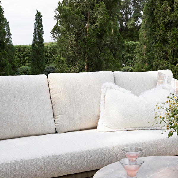 Positano Wide Rope Sofa Set with Nesting Coffee Tables, Taupe - daals