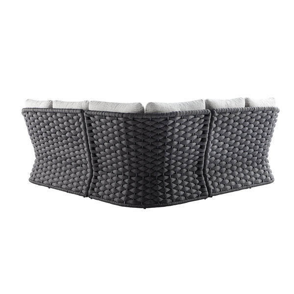 Positano Wide Rope Corner Sofa Set, Grey - daals