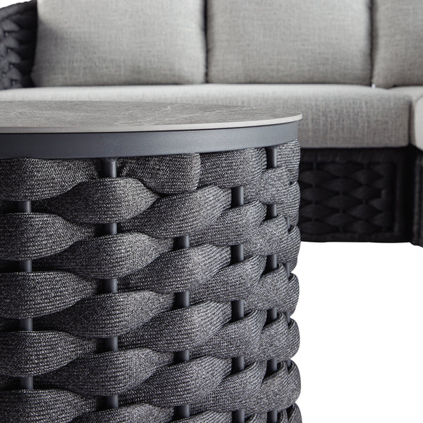 Positano Wide Rope Corner Sofa Set, Grey - daals