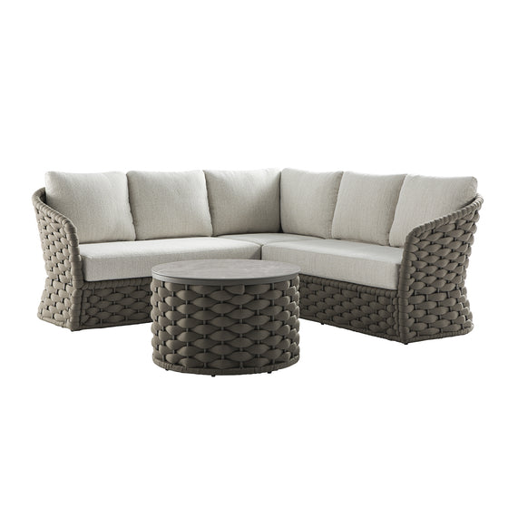 Positano Wide Rope Corner Sofa Set, Taupe