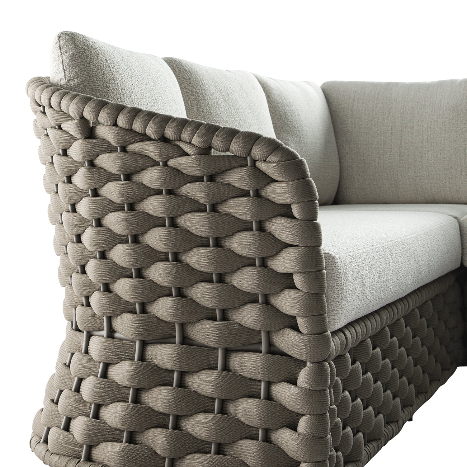 Positano Wide Rope Corner Sofa Set, Taupe