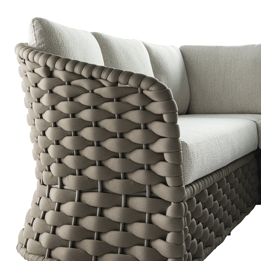 Positano Wide Rope Corner Sofa Set, Taupe