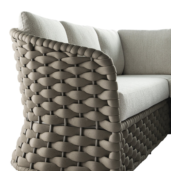 Positano Wide Rope Corner Sofa Set, Taupe - daals