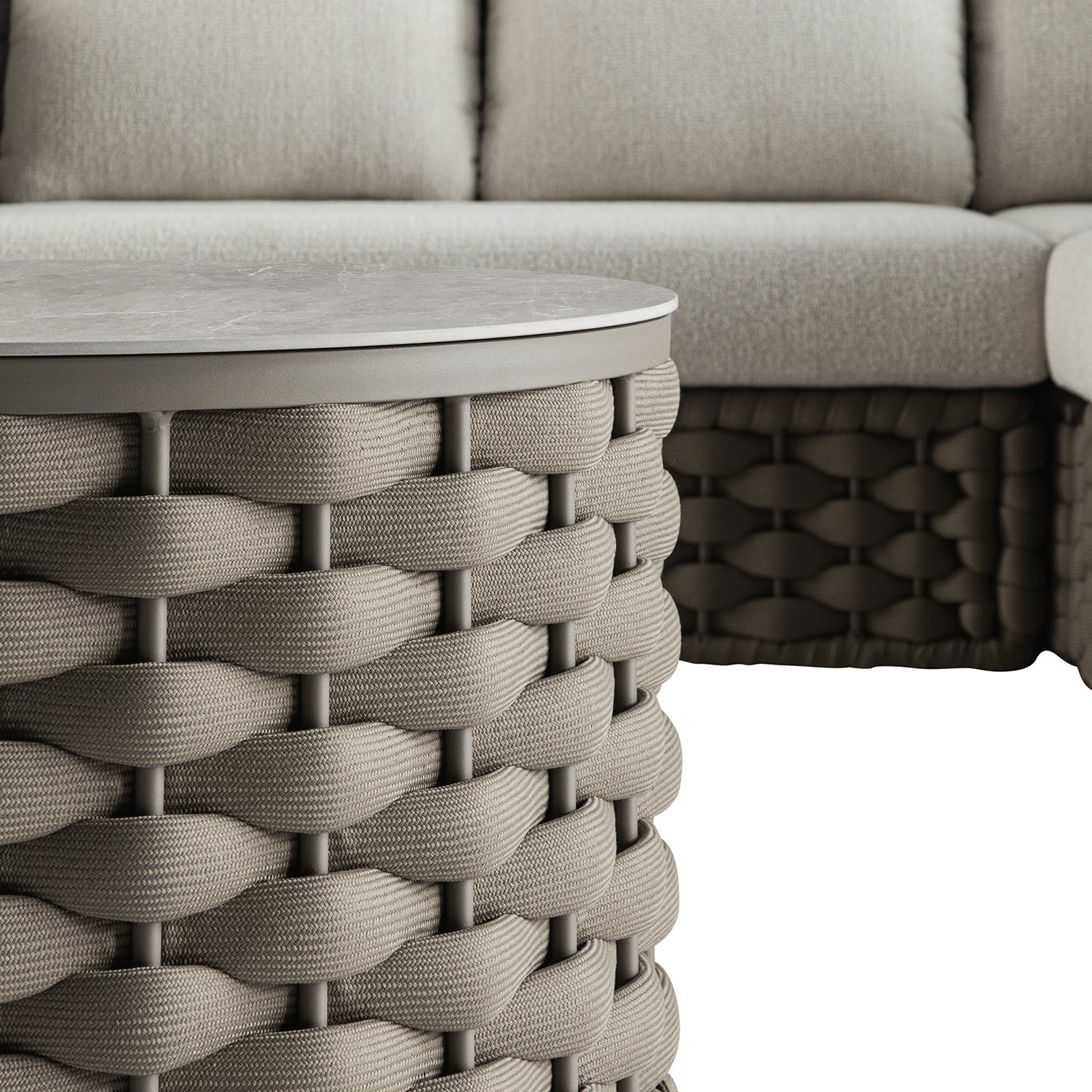 Positano Wide Rope Corner Sofa Set, Taupe