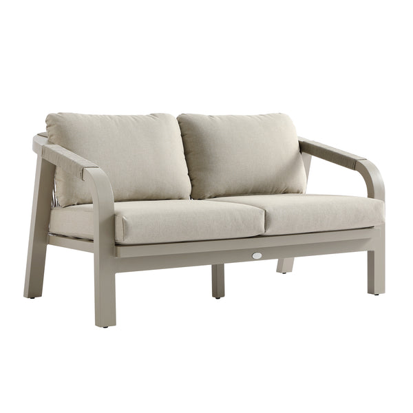 Manresa Rope 5-Seater Firepit Sofa Set, Taupe and Beige