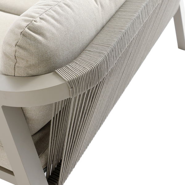 Manresa Rope 5-Seater Firepit Sofa Set, Taupe and Beige