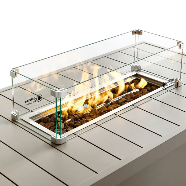 Manresa Rope 5-Seater Firepit Sofa Set, Taupe and Beige