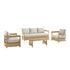 Stanford Outdoor 5 - Seater Sofa Set, Natural with Beige Boucle Fabric - daals