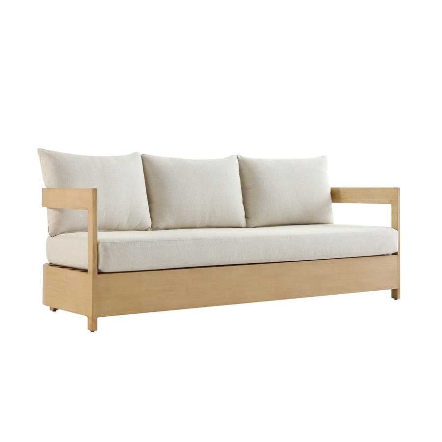 Stanford Outdoor 5-Seater Sofa Set, Natural with Beige Boucle Fabric