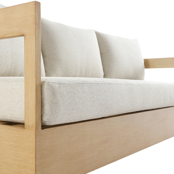 Stanford Outdoor 5-Seater Sofa Set, Natural with Beige Boucle Fabric