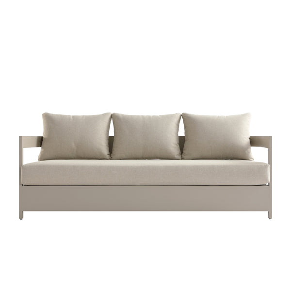 Stanford Outdoor 5-Seater Sofa Set, Taupe with Light Taupe Fabric
