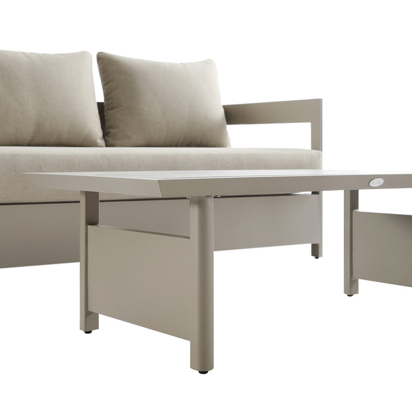 Stanford Outdoor 5-Seater Sofa Set, Taupe with Light Taupe Fabric