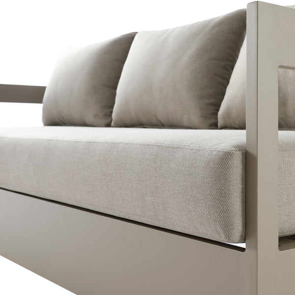 Stanford Outdoor 5-Seater Sofa Set, Taupe with Light Taupe Fabric