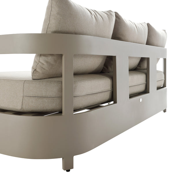 Stanford Outdoor 5-Seater Sofa Set, Taupe with Light Taupe Fabric