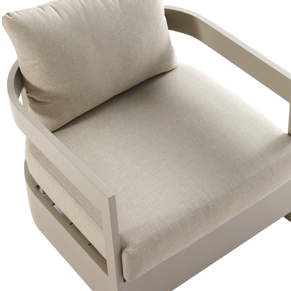 Stanford Outdoor 5-Seater Sofa Set, Taupe with Light Taupe Fabric