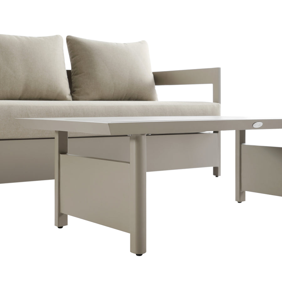 Stanford Outdoor 5-Seater Sofa Set, Taupe with Light Taupe Fabric