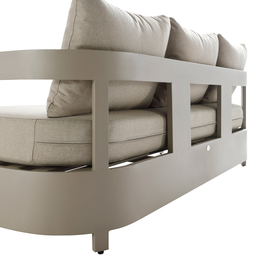 Stanford Outdoor 5-Seater Sofa Set, Taupe with Light Taupe Fabric