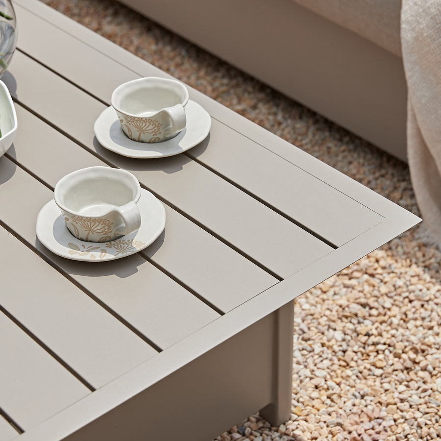 Stanford Outdoor 5-Seater Sofa Set, Taupe with Light Taupe Fabric