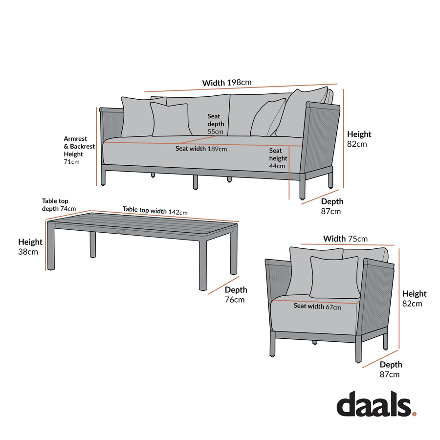 Panarea Indoor and Outdoor Wicker 5-Seater Lounge Set - daals