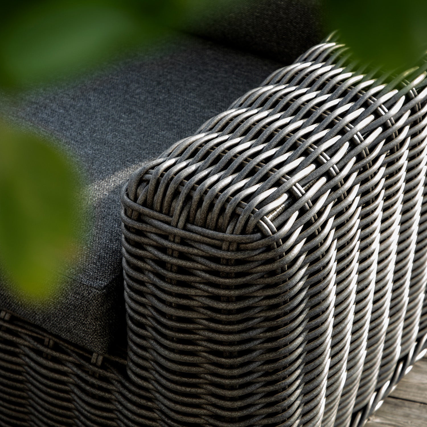 Bellagio Round Wicker Sofa Set with Coffee Table, Dark Grey