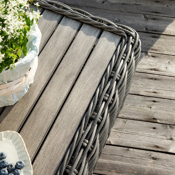 Bellagio Round Wicker Sofa Set with Coffee Table, Dark Grey