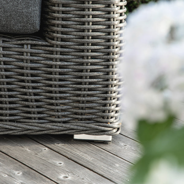 Bellagio Round Wicker Sofa Set with Coffee Table, Dark Grey