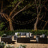 Bellagio Round Wicker Sofa Set with Firepit Coffee Table, Dark Grey - daals