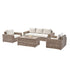 Bellagio Round Wicker Sofa Set with Firepit Coffee Table, Natural - daals
