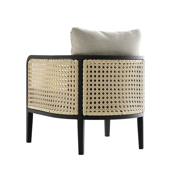 Pienza Outdoor Rattan Corner Sofa Set, Oatmeal Fabric with Black Frame