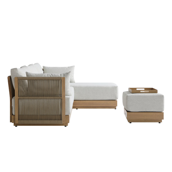 Pedra Rope and Aluminium Outdoor Chaise Sofa Set, Natural