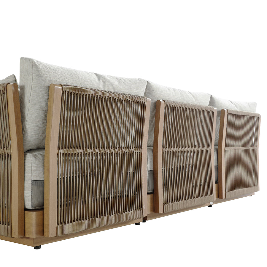 Pedra Rope and Aluminium Outdoor Chaise Sofa Set, Natural