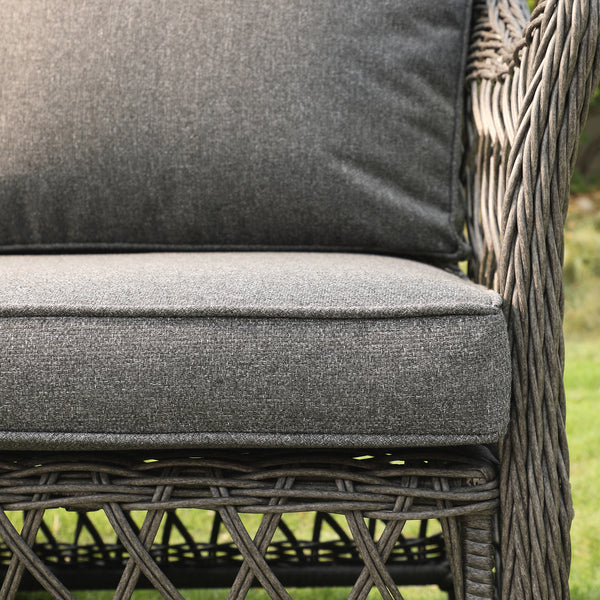 Willowbrook Lattice Weave Rattan 7-Seater Large Sofa Set, Dark Grey