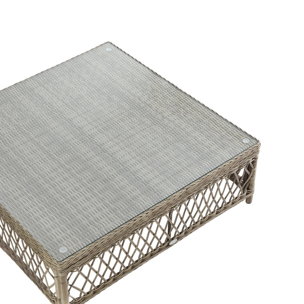 Willowbrook Lattice Weave Rattan 7-Seater Large Sofa Set, Natural