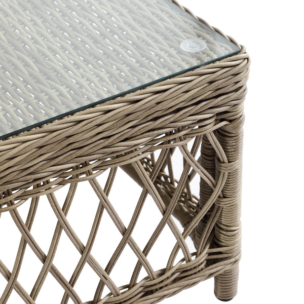 Willowbrook Lattice Weave Rattan 7-Seater Large Sofa Set, Natural