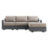Jardin Aluminium Outdoor Modular Large 3-Seater Chaise Sofa Set, Granite - daals