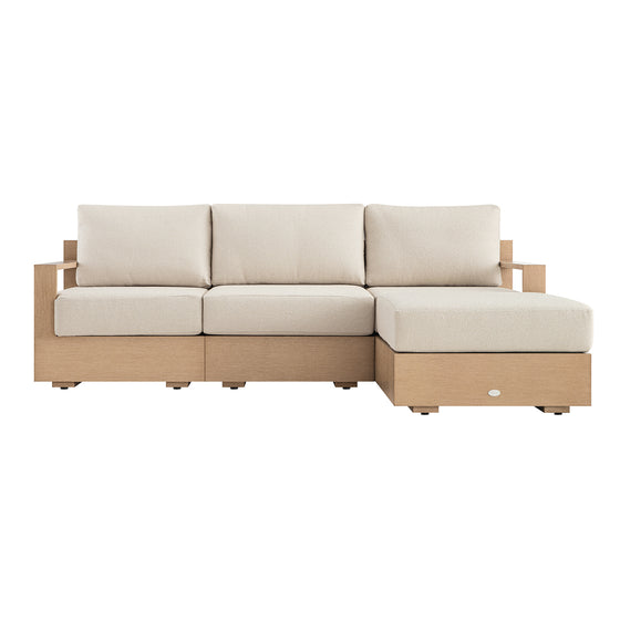 Jardin Aluminium Outdoor Modular Large 3-Seater Chaise Sofa Set, Natural