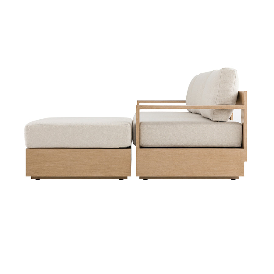 Jardin Aluminium Outdoor Modular Large 3-Seater Chaise Sofa Set, Natural