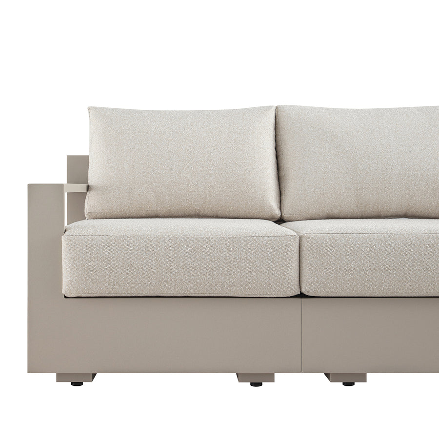 Jardin Aluminium Outdoor Modular Large 3-Seater Chaise Sofa Set, Pumice
