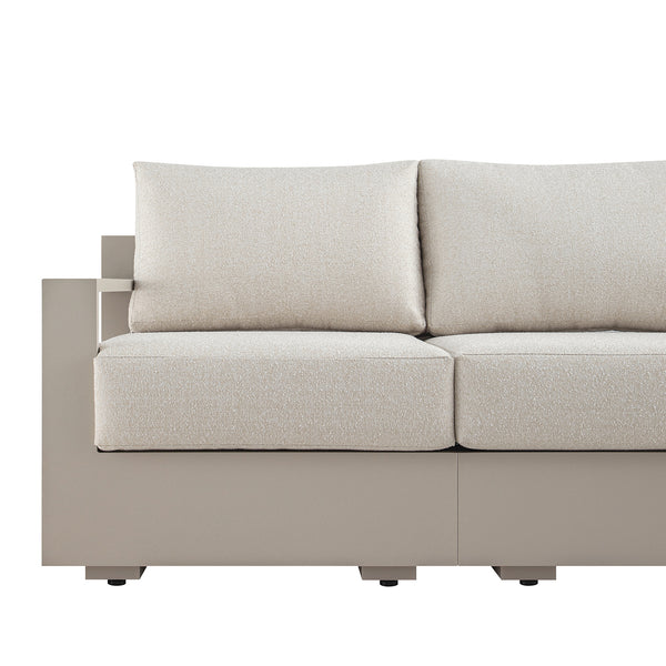 Jardin Aluminium Outdoor Modular Large 3-Seater Chaise Sofa Set, Pumice - daals