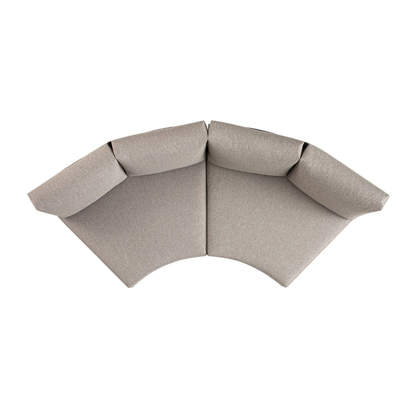 Jardin Aluminium Outdoor Modular Large 2-Seater Curved Sofa Set, Granite - daals