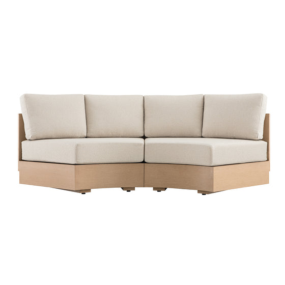 Jardin Aluminium Outdoor Modular Large 2-Seater Curved Sofa Set, Natural