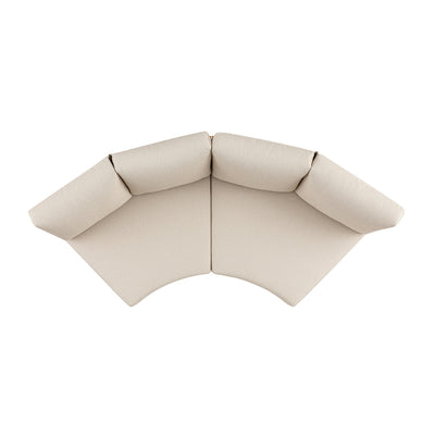 Jardin Aluminium Outdoor Modular Large 2-Seater Curved Sofa Set, Natural