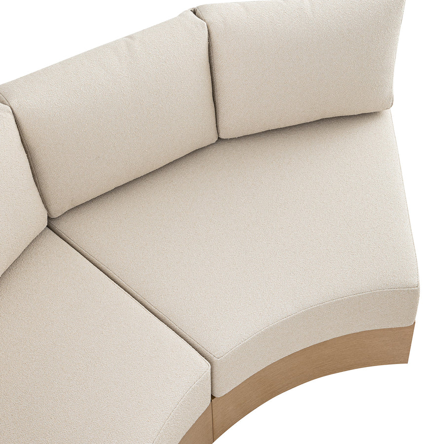 Jardin Aluminium Outdoor Modular Large 2-Seater Curved Sofa Set, Natural