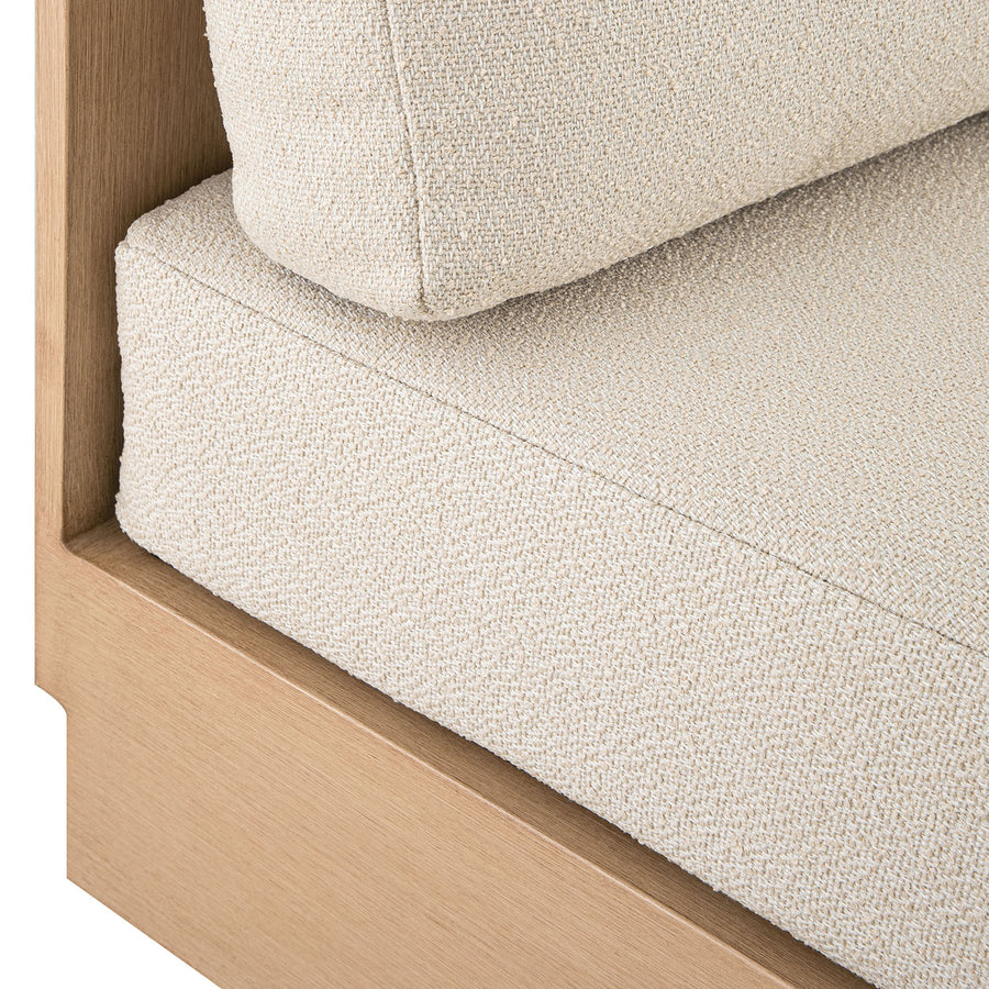 Jardin Aluminium Outdoor Modular Large 2-Seater Curved Sofa Set, Natural