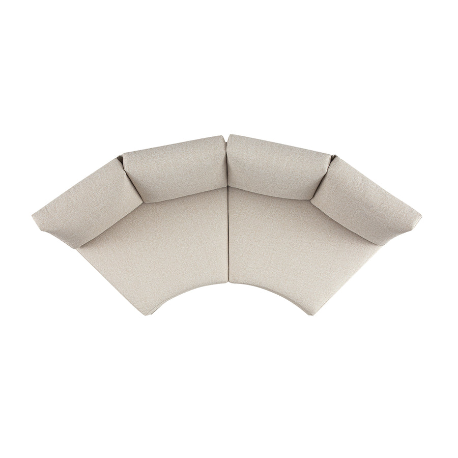 Jardin Aluminium Outdoor Modular Large 2-Seater Curved Sofa Set, Pumice